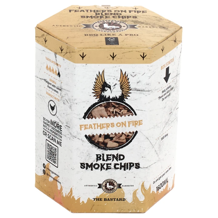 Smokey Goodness Feathers on Fire Smoke Chips blend Apple, Cherry, Hickory & Oak 1600 ml Smokey Goodness Feathers On Fire Smoke Chips Blend Apple, Cherry, Hickory & Oak 1600 Ml -Keukengrill image 279