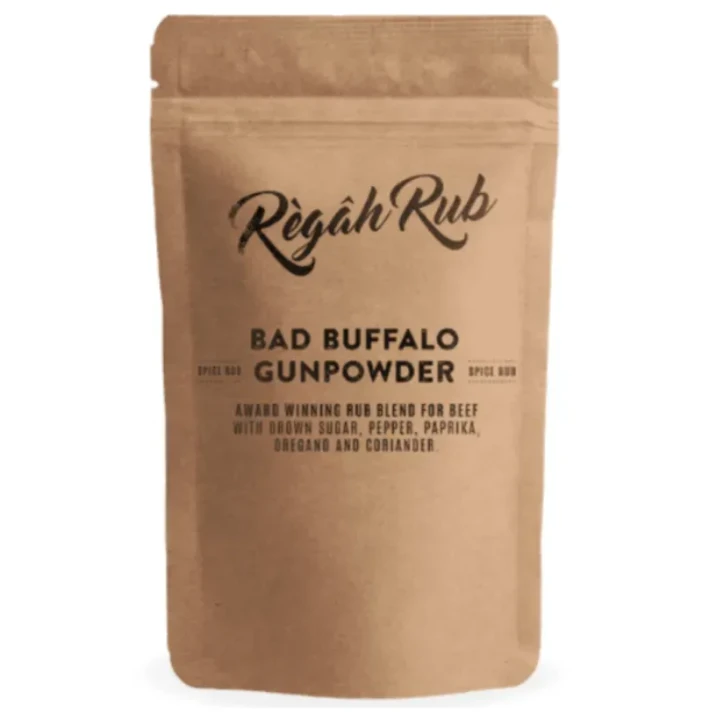 Regah Rub Bad Buffalo GunPowder 300 gram Regah Rub Bad Buffalo GunPowder 300 Gram -Keukengrill image 51
