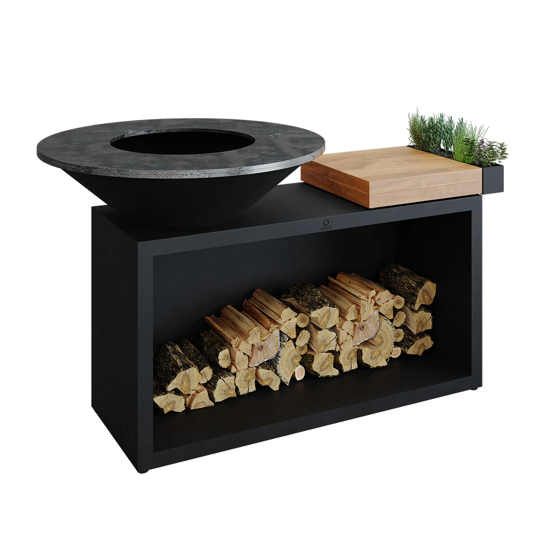 Ofyr Island Black 85 -100 Teak Hout En Donker Grijs Keramiek Ofyr Island Black 85 -100 Teak Hout En Donker Grijs Keramiek -Keukengrill ofyr island black 85 100 teak hout en donker grijs 1