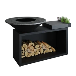 Ofyr Island Black 85 -100 Teak Hout En Donker Grijs Keramiek 5 Ofyr Island Black 85 -100 Teak Hout En Donker Grijs Keramiek -Keukengrill ofyr island black 85 100 teak hout en donker grijs 3