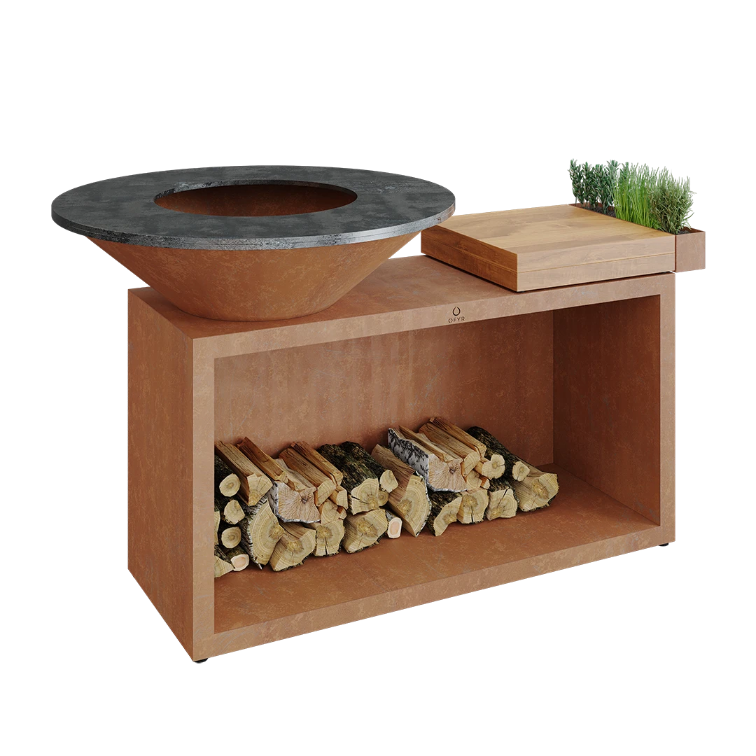 Ofyr Island Corten 85-100 Teakhout En Donker Grijs Keamiek Ofyr Island Corten 85-100 Teakhout En Donker Grijs Keamiek -Keukengrill ofyr island corten 85 100 teakhout en donker grijs 1