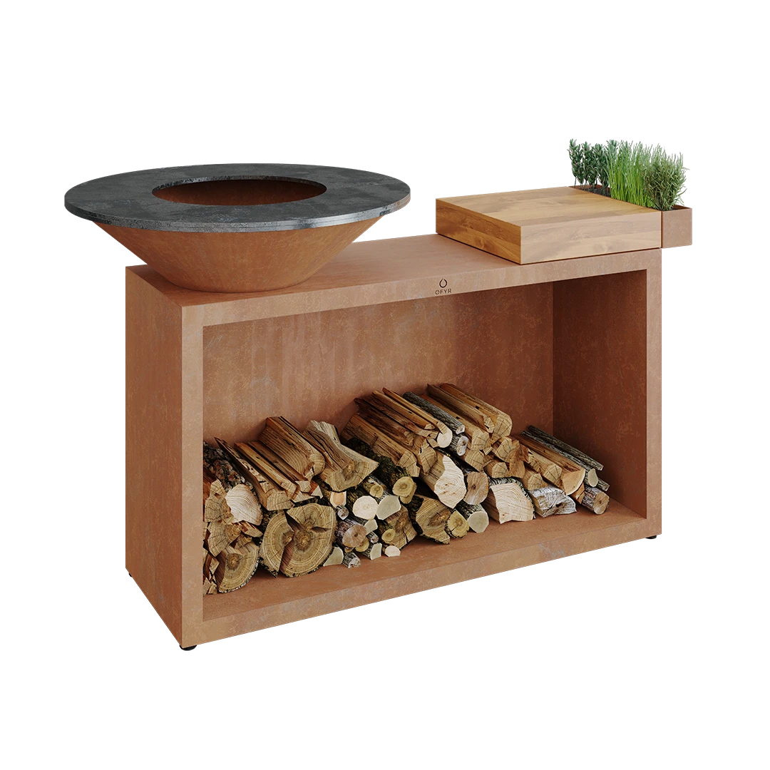 Ofyr Island Corten 85-100 Teakhout En Donker Grijs Keamiek Ofyr Island Corten 85-100 Teakhout En Donker Grijs Keamiek -Keukengrill ofyr island corten 85 100 teakhout en donker grijs