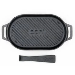 Ooni Gietijzeren Grizzler Pan Met Afneembare Greep En Houten Bord -Keukengrill ooni gietijzeren grizzler pan met afneembare greep 3