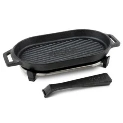 Ooni Gietijzeren Grizzler Pan Met Afneembare Greep En Houten Bord -Keukengrill ooni gietijzeren grizzler pan met afneembare greep 4