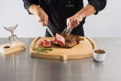 Tridens Brushed Fork & Goyon-Chazeau Cutting Set -Keukengrill tridens brushed fork goyon chazeau cutting set 2